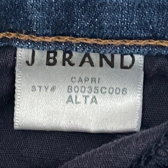 J Brand Alta Busted Distressed Knee Skinny Capri Blue Jeans Size 24 - Picture 10 of 12